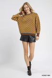 Abstract Print Crew Neck Sweater - FLORENTINE IRIS