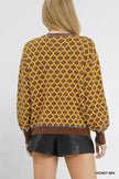 Abstract Print Crew Neck Sweater - FLORENTINE IRIS