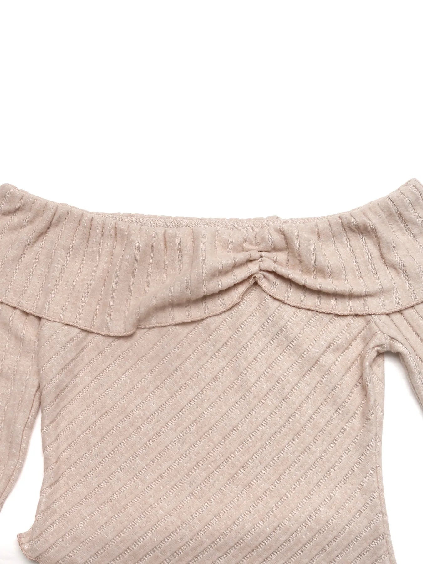 Asymmetrical Off - Shoulder Knit Top - FLORENTINE IRIS