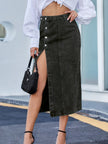 Button Down Denim Skirt - FLORENTINE IRIS