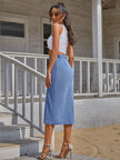 Button Down Denim Skirt - FLORENTINE IRIS