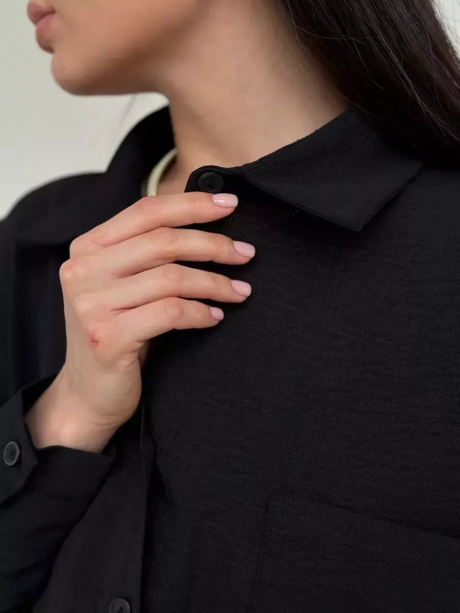 Button Up Long Sleeve Shirt and Pants Set - FLORENTINE IRIS