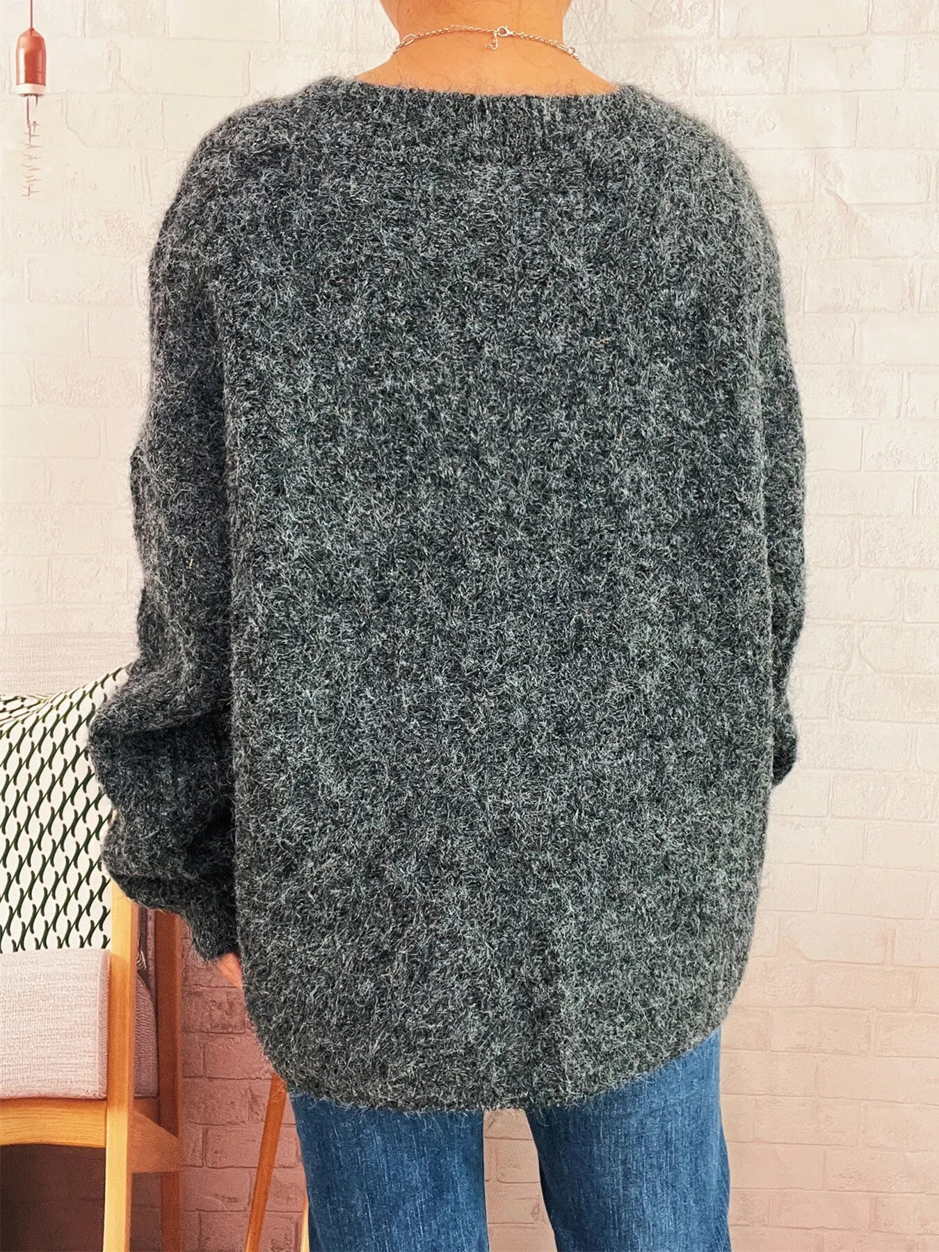 Cable Knit Button - Up Cardigan - FLORENTINE IRIS