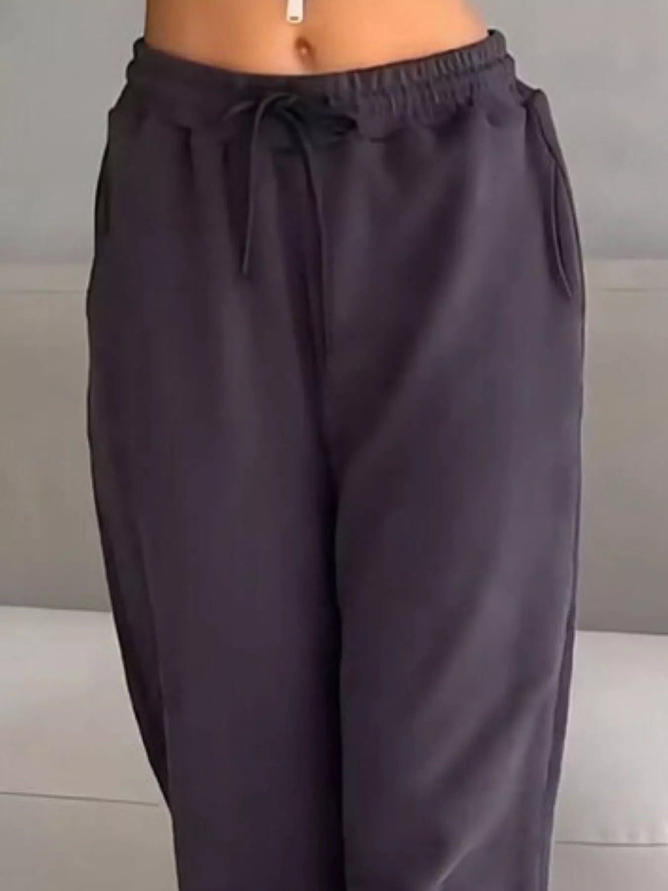 Casual Cropped Hoodie and Wide Leg Pants Set - FLORENTINE IRIS