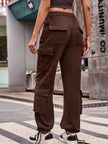 Casual Wide Leg Cargo Jeans - FLORENTINE IRIS
