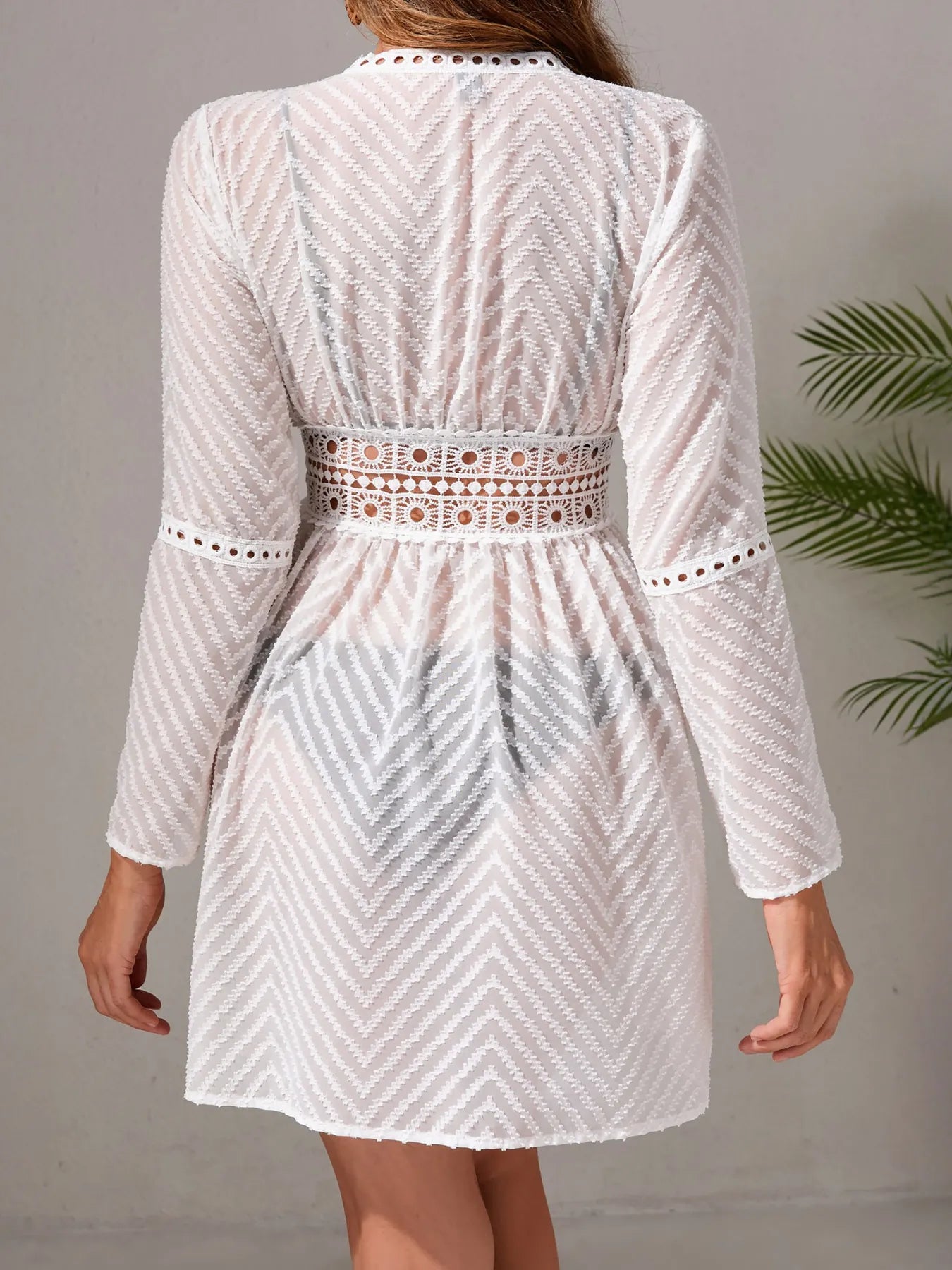 Chevron Crochet Lace Cover - Up - FLORENTINE IRIS