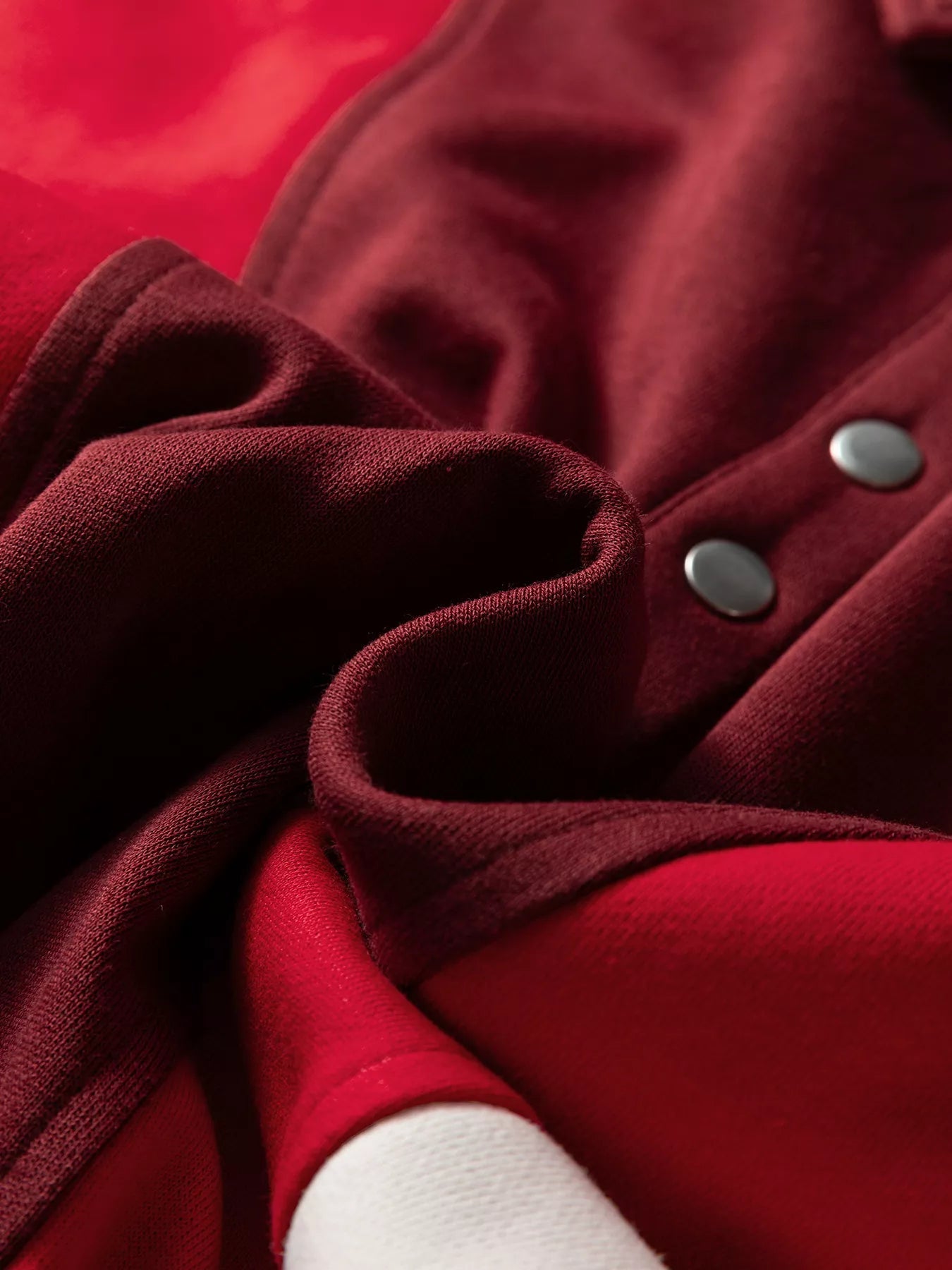 Color Block Patchwork Snap Button Oversize Hoodie - FLORENTINE IRIS