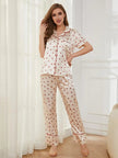 Contrast Piping Pocketed Top and Pants Lounge Set - FLORENTINE IRIS