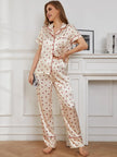 Contrast Piping Pocketed Top and Pants Lounge Set - FLORENTINE IRIS