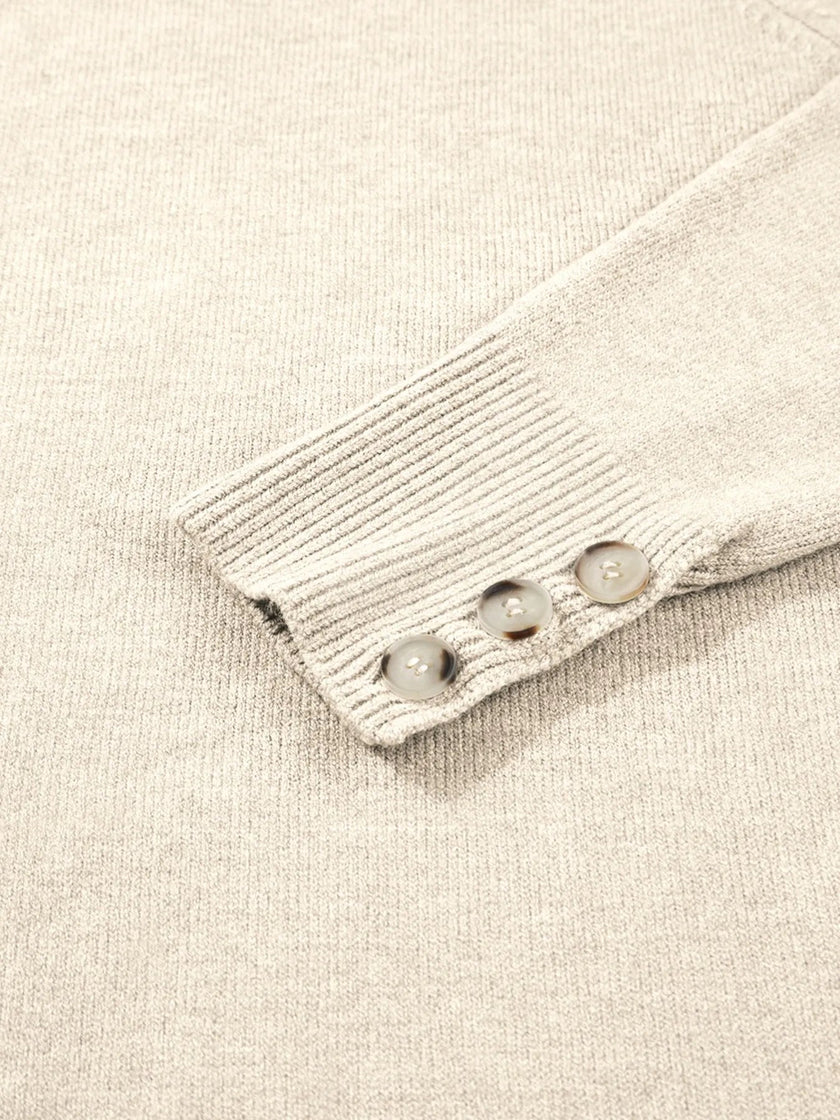 Crew Neck Long Sleeve Sweater - FLORENTINE IRIS