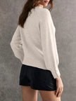 Crew Neck Long Sleeve Sweater - FLORENTINE IRIS