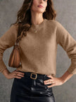 Crew Neck Long Sleeve Sweater - FLORENTINE IRIS
