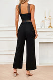 Crisscross Cutout Sleeveless Wide Leg Jumpsuit - FLORENTINE IRIS