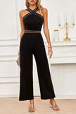 Crisscross Cutout Sleeveless Wide Leg Jumpsuit - FLORENTINE IRIS