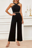 Crisscross Cutout Sleeveless Wide Leg Jumpsuit - FLORENTINE IRIS