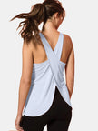 Crisscross Scoop Neck Active Tank - FLORENTINE IRIS