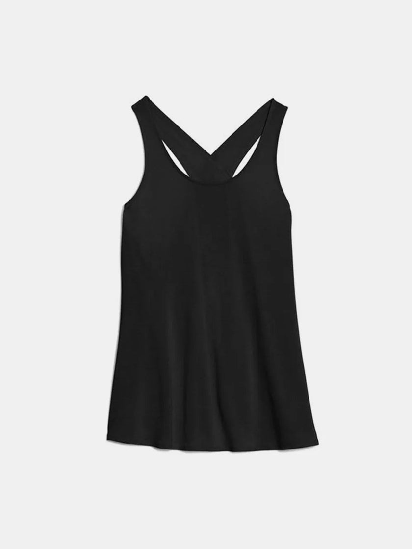 Crisscross Scoop Neck Active Tank - FLORENTINE IRIS