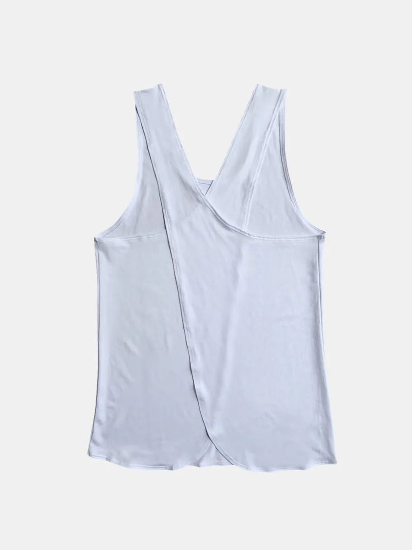 Crisscross Scoop Neck Active Tank - FLORENTINE IRIS