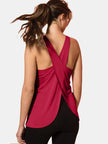Crisscross Scoop Neck Active Tank - FLORENTINE IRIS