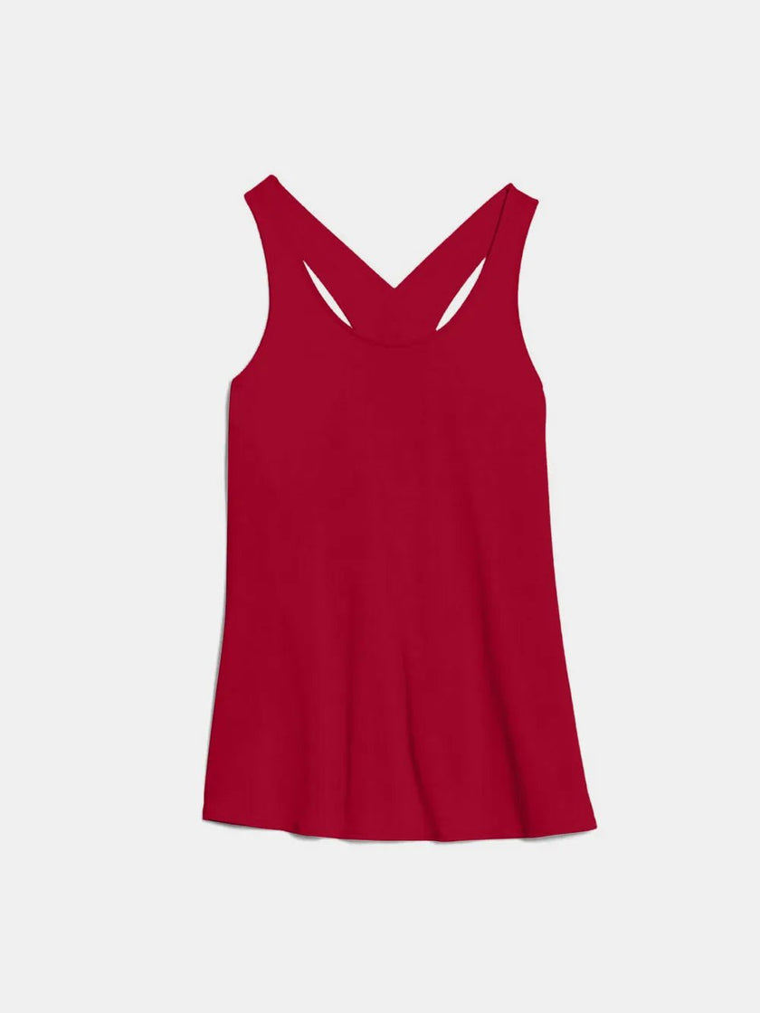 Crisscross Scoop Neck Active Tank - FLORENTINE IRIS