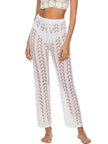 Cutout Drawstring High Waist Swim Pants - FLORENTINE IRIS