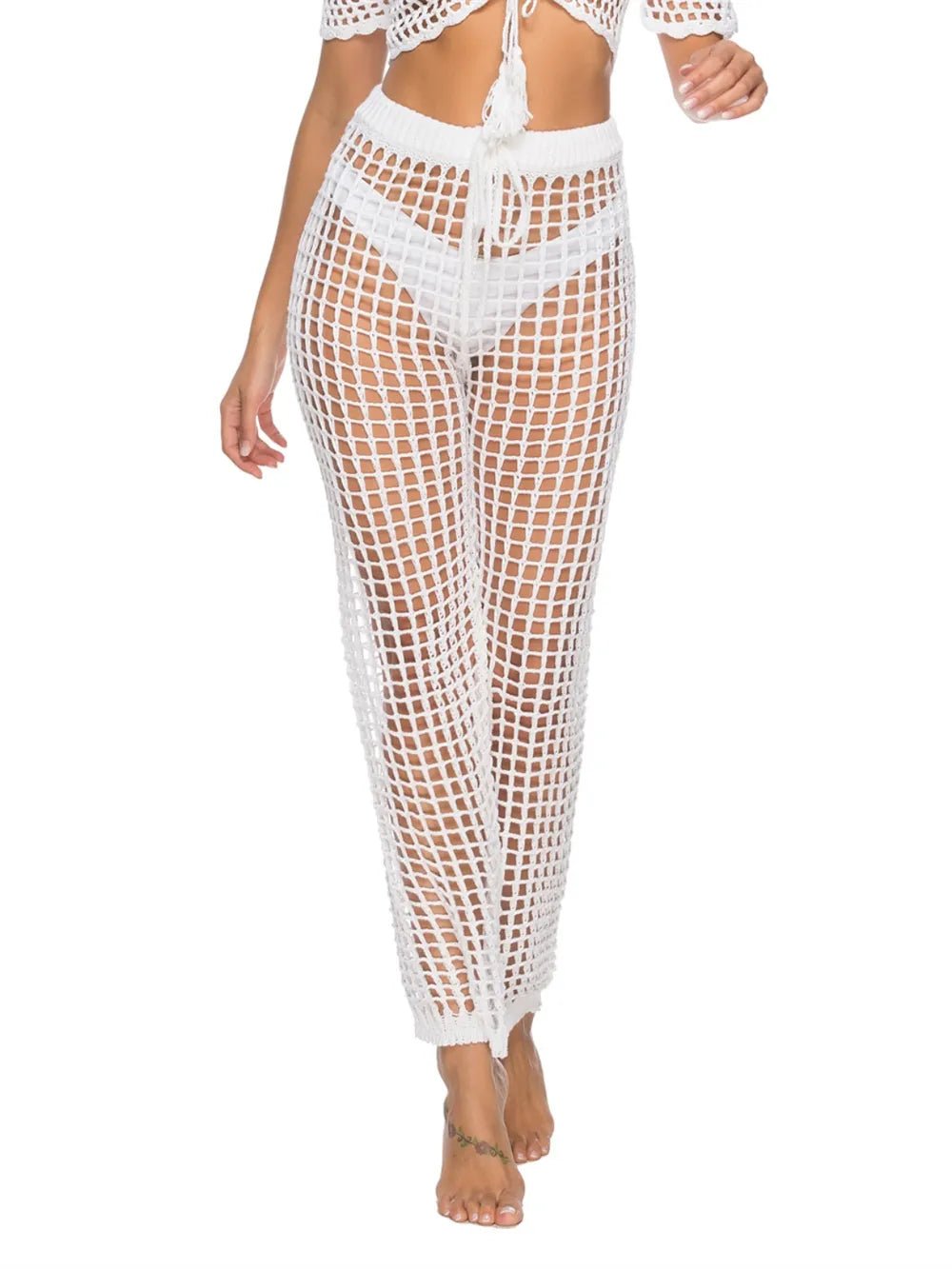 Cutout High Waist Swim Pants - FLORENTINE IRIS