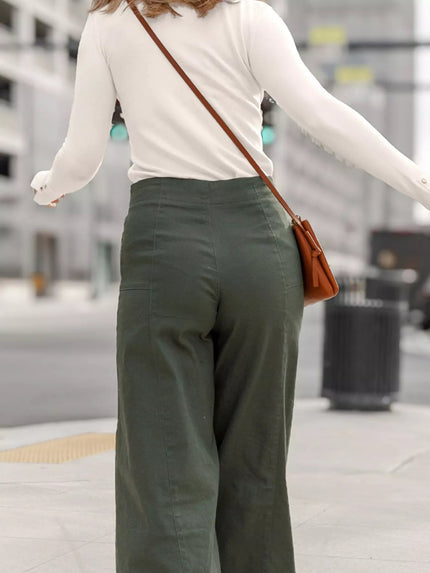 Decor Button Long Sleeve Knit Top - FLORENTINE IRIS