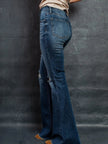 Distressed High - Waisted Flare Jeans - FLORENTINE IRIS
