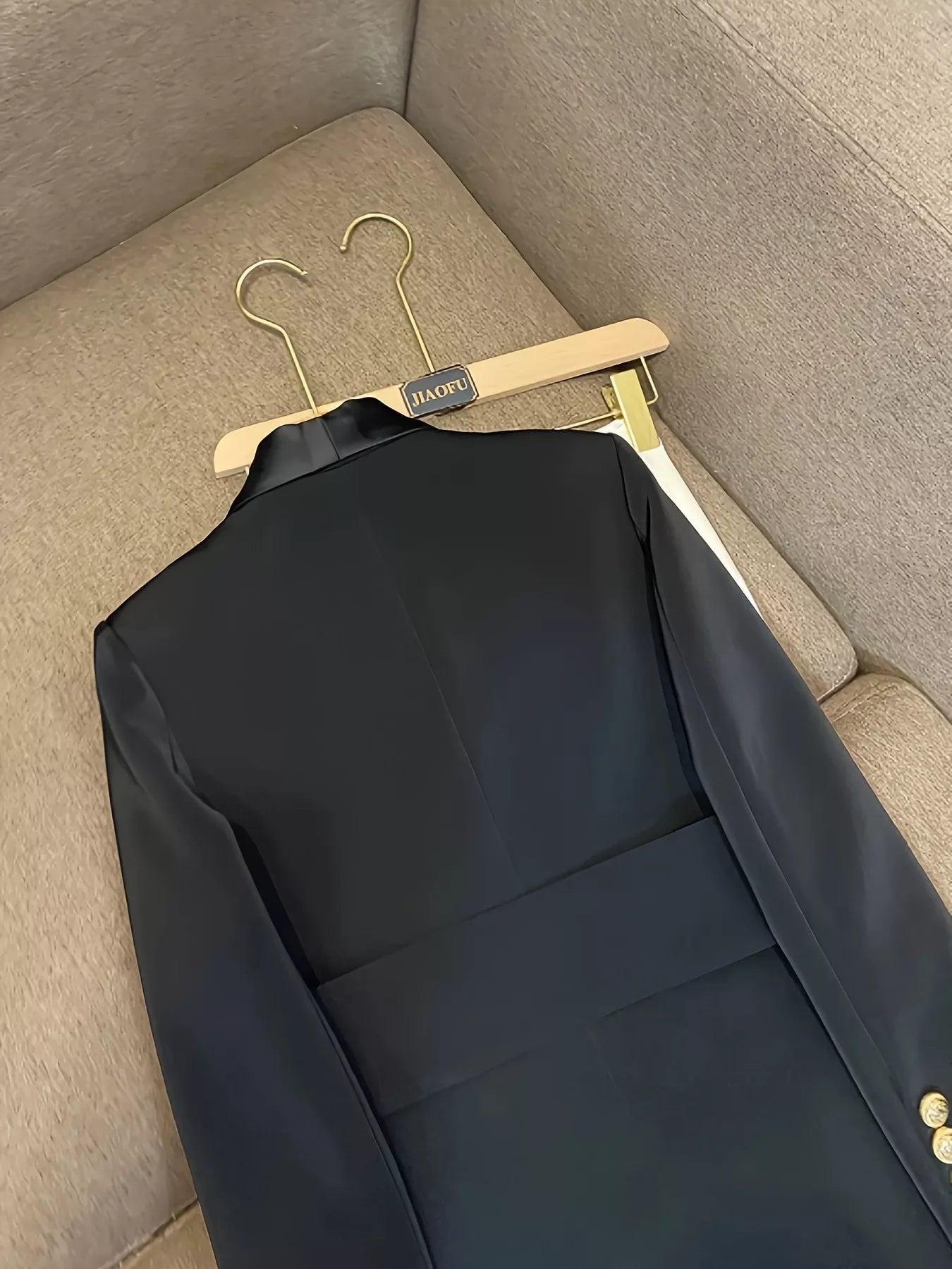 Double - Breasted Slim Fit Blazer - FLORENTINE IRIS