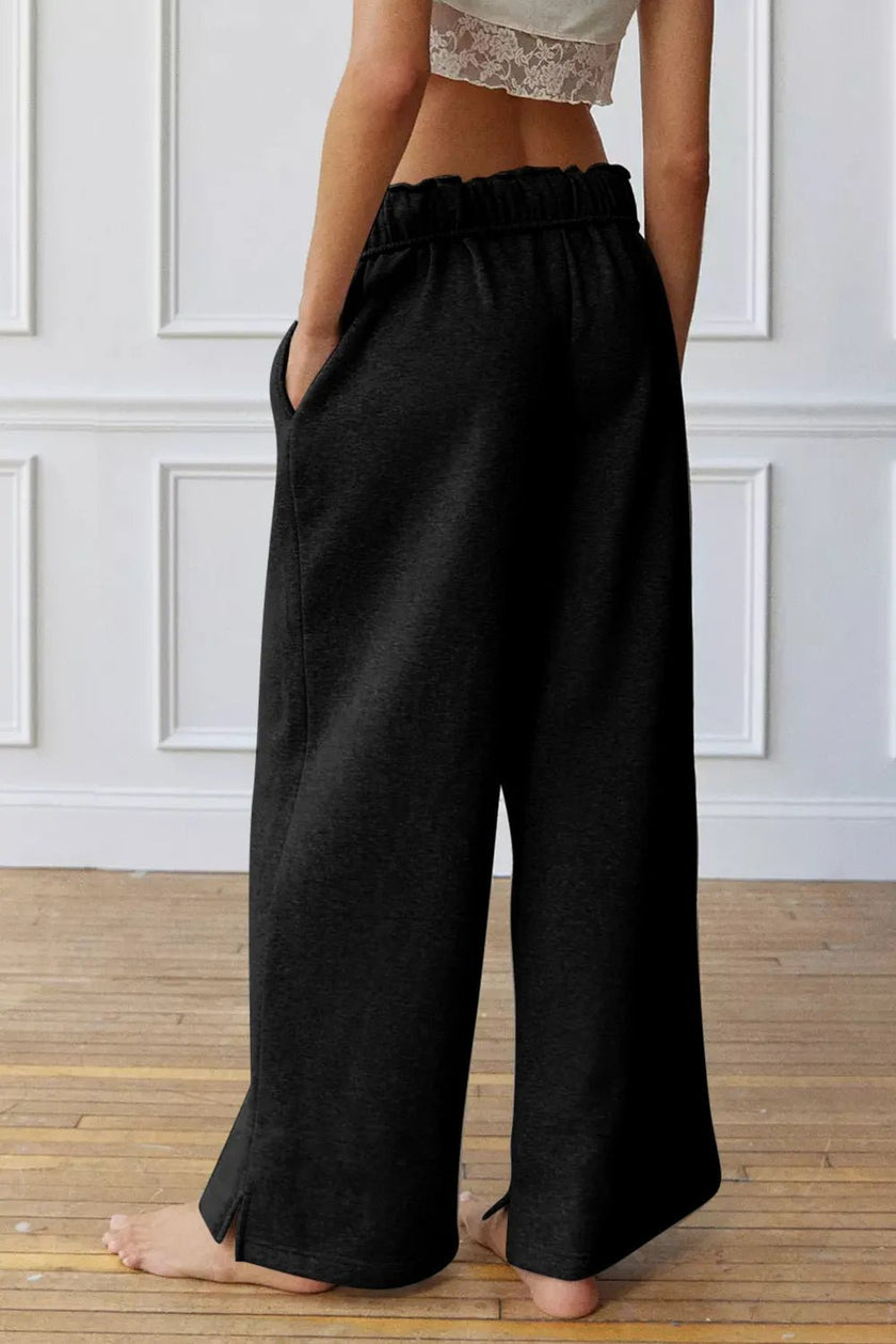 Drawstring Wide Leg Active Pants - FLORENTINE IRIS