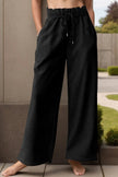 Drawstring Wide Leg Active Pants - FLORENTINE IRIS