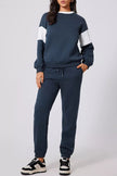 Drop Shoulder Loose Sweatshirt and Joggers Active Set - FLORENTINE IRIS