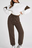 Drop Shoulder Loose Sweatshirt and Joggers Active Set - FLORENTINE IRIS