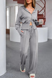 Dropped Shoulder Hoodie and Drawstring Pants Active Set - FLORENTINE IRIS