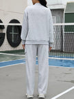 Dropped Shoulder Sweatshirt and Pants Set - FLORENTINE IRIS