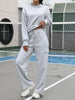 Dropped Shoulder Sweatshirt and Pants Set - FLORENTINE IRIS