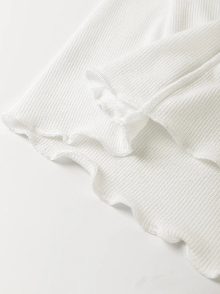 Exposed Seam Slim Fit Long Sleeve Top - FLORENTINE IRIS