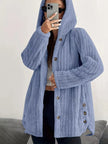 Fleece Hooded Outerwear Plus Size - FLORENTINE IRIS