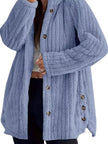 Fleece Hooded Outerwear Plus Size - FLORENTINE IRIS