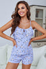 Floral Tied Cami and Shorts Pajama Set - FLORENTINE IRIS