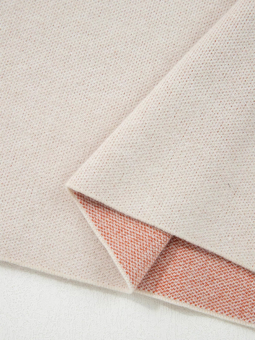 Flower Pattern Wide Sleeve Baggy Sweater - FLORENTINE IRIS