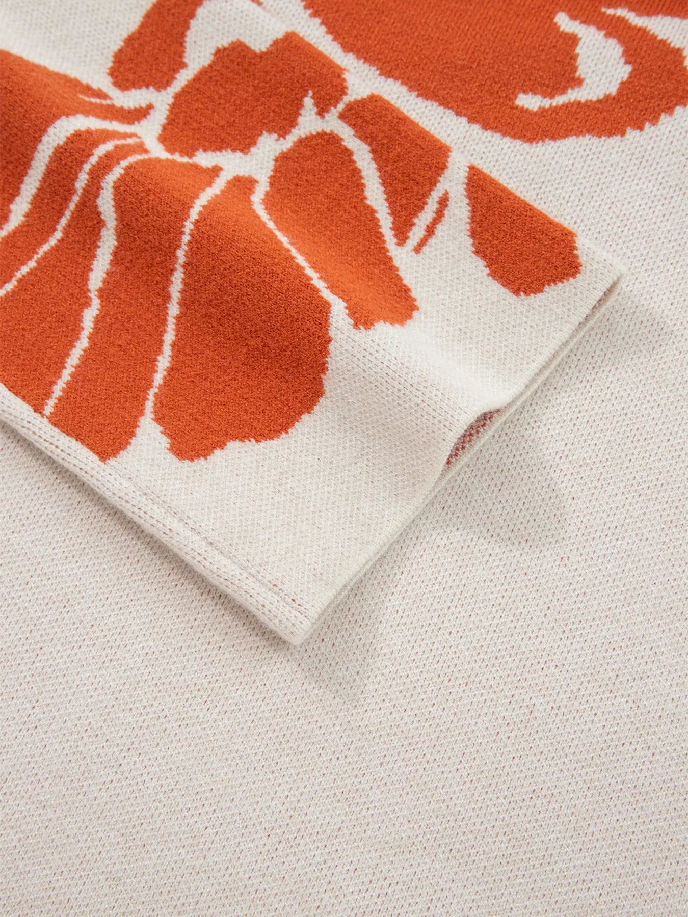 Flower Pattern Wide Sleeve Baggy Sweater - FLORENTINE IRIS