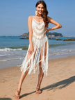 Fringe Openwork Spaghetti Strap Cover - Up - FLORENTINE IRIS