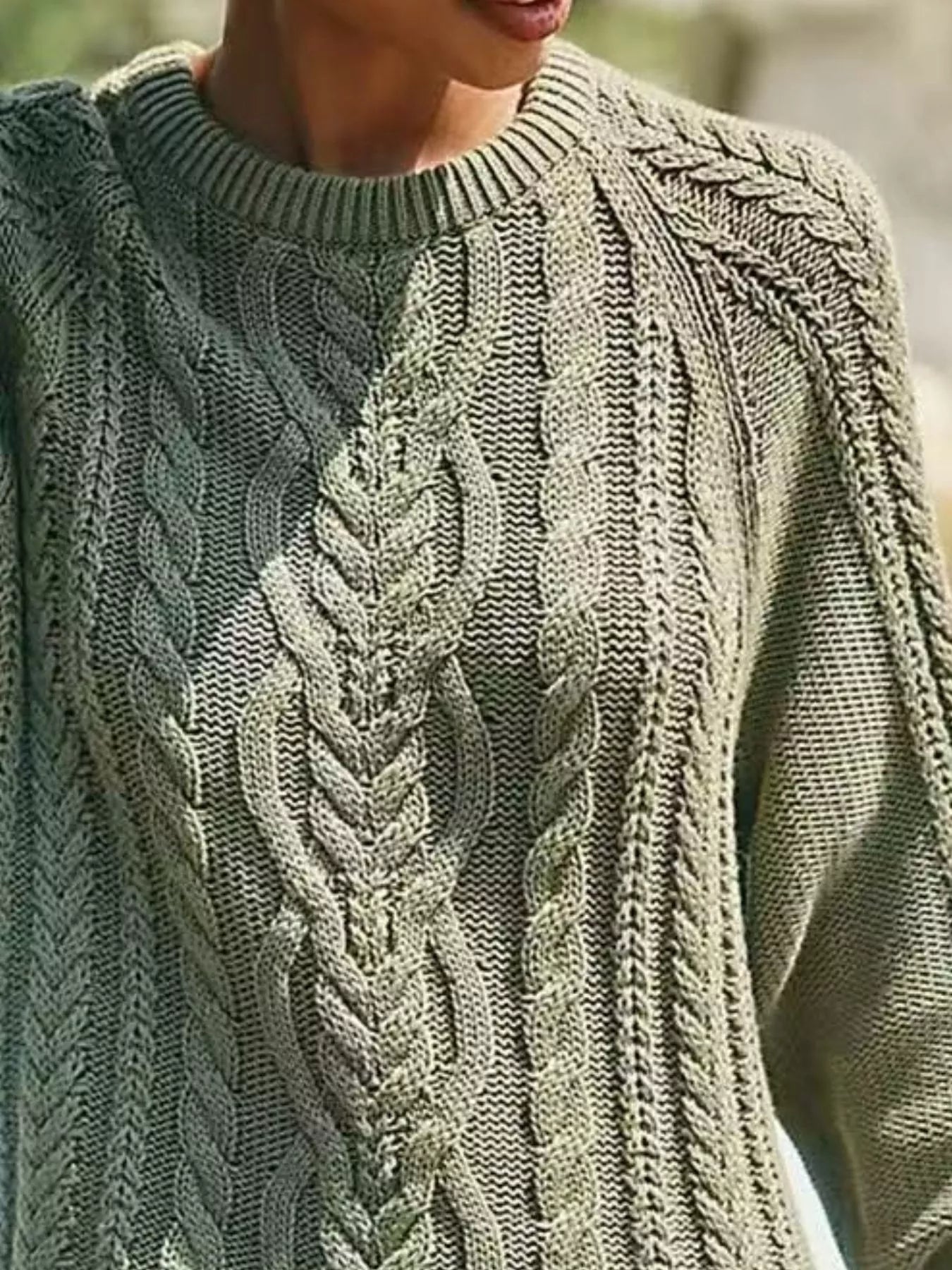 Full Size Cable - Knit Mini Sweater Dress Plus Size - FLORENTINE IRIS