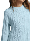 Full Size Cable - Knit Mini Sweater Dress Plus Size - FLORENTINE IRIS