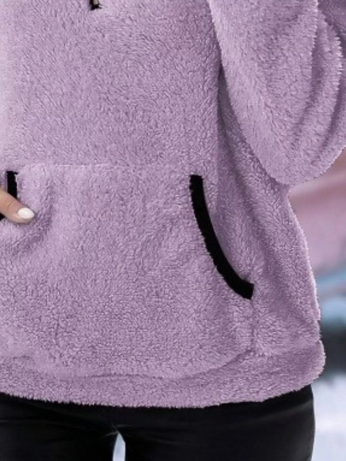 Full Size Cozy Fleece Quarter Zip Long Sleeve Sweatshirt Plus Size - FLORENTINE IRIS