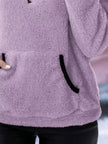 Full Size Cozy Fleece Quarter Zip Long Sleeve Sweatshirt Plus Size - FLORENTINE IRIS