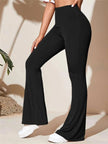 Full Size High - Waist Flare Active Pants Plus Size - FLORENTINE IRIS