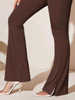 Full Size High - Waist Flare Active Pants Plus Size - FLORENTINE IRIS