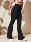 Full Size High - Waist Flare Active Pants Plus Size - FLORENTINE IRIS